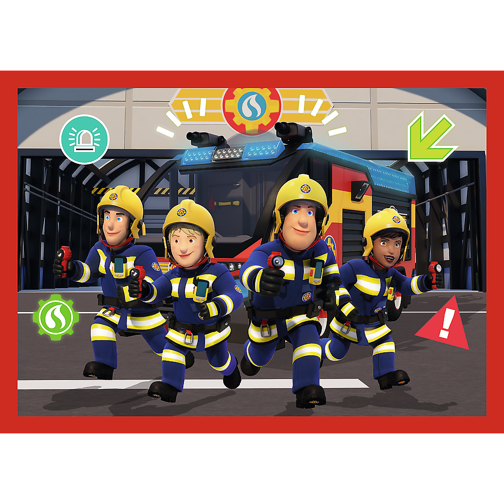 Puzzle 4 în 1 - Aventurile pompierului Sam Trefl 34632