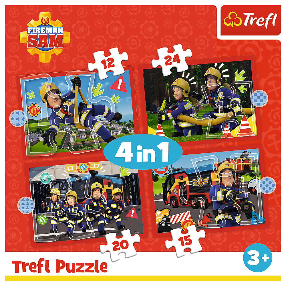 4-in-1 Puzzle - Adventures Of Fireman Sam Trefl 34632
