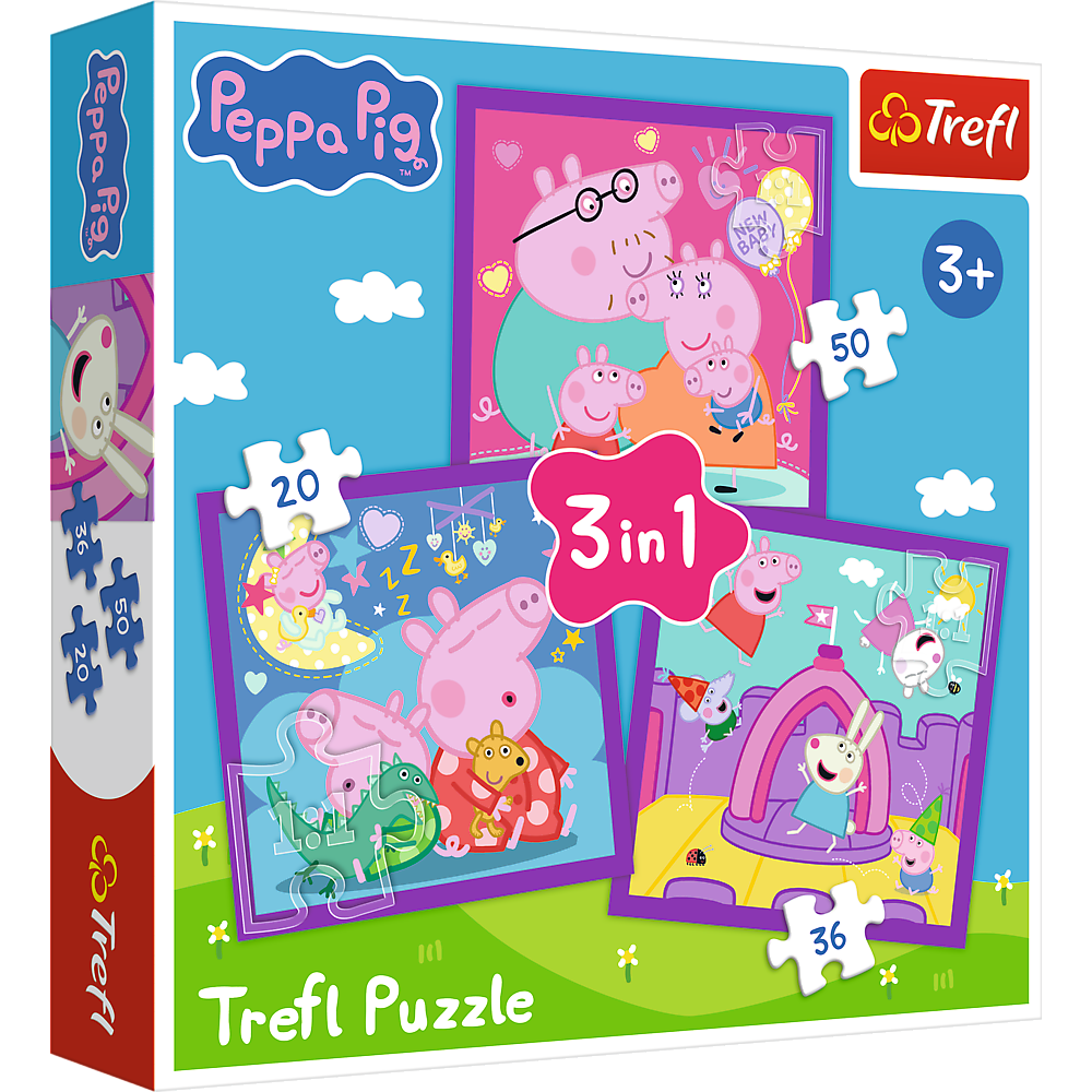 Puzzle - 3 In 1 - Peppa Pig's Habits Trefl 34893