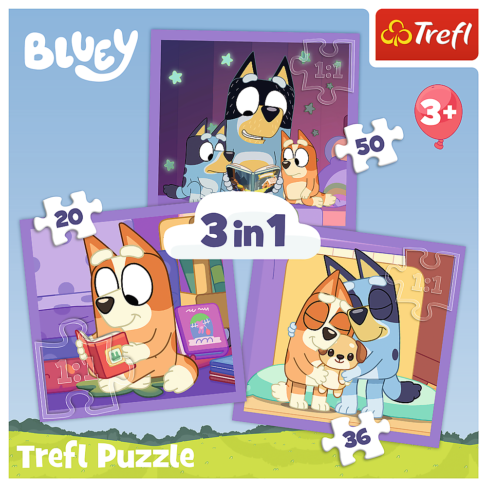 Quebra-cabeça 3 em 1 - Conheça Bluey Trefl 34895