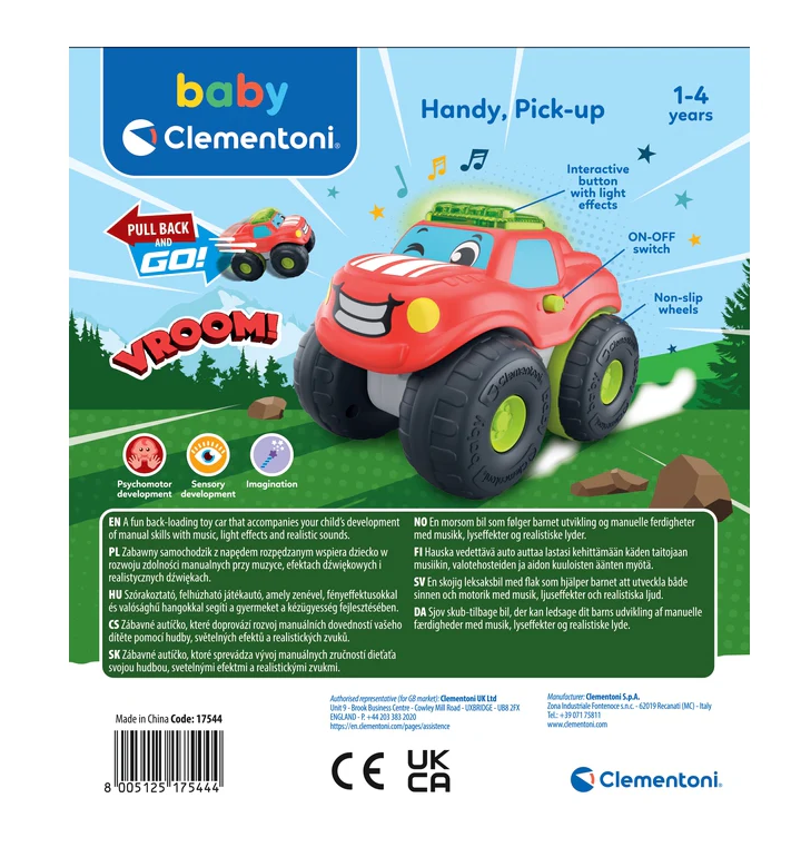 Handy Pick-up Car With Sound And Light Effects – Clementoni 17544