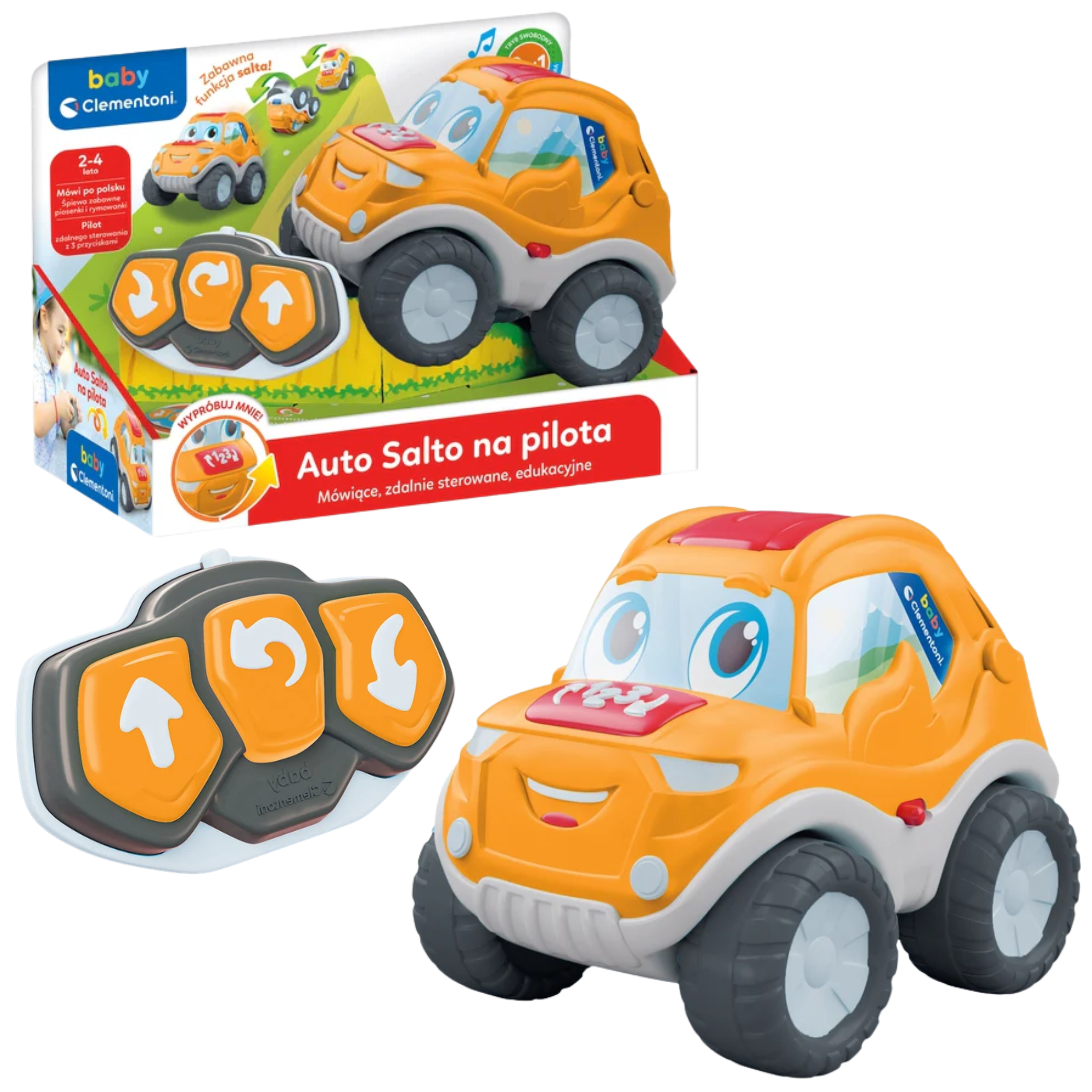 Talking Educational Remote Control Stunt Car Salto Polish Language clementoni 50936