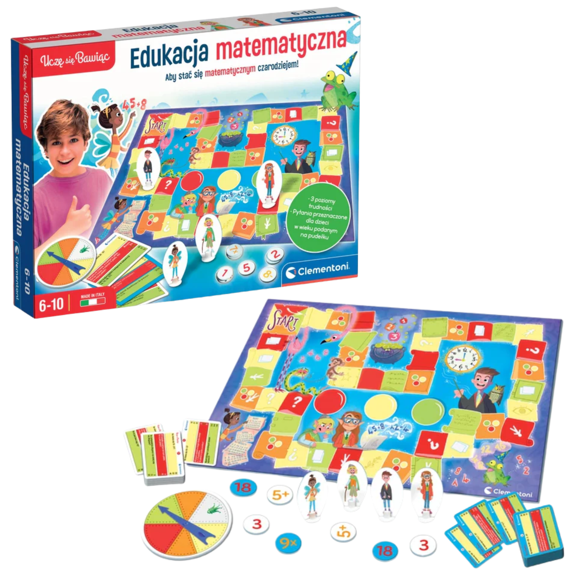 Jogo de tabuleiro Matemática Educacional Aprenda Brincando Língua Polonesa Clementoni 50778