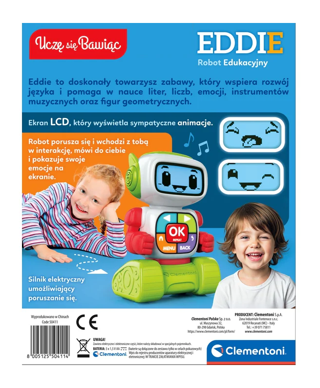 Educational Robot Eddie Polish Language Learning Through Play Clementoni 50411