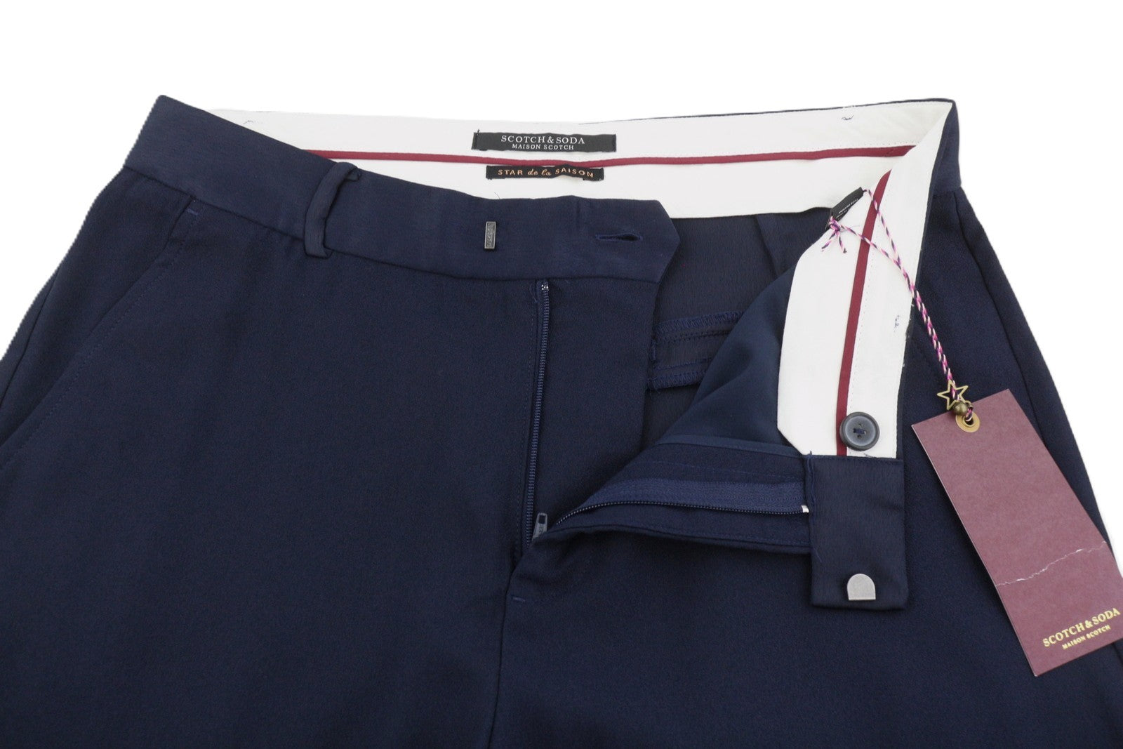 Blue Polyester Trousers
