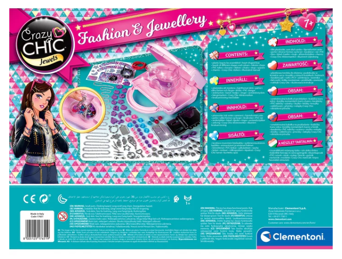Crazy Chic Diy Set: Crazy Handbag With Beads & Bracelets Clementoni 17651
