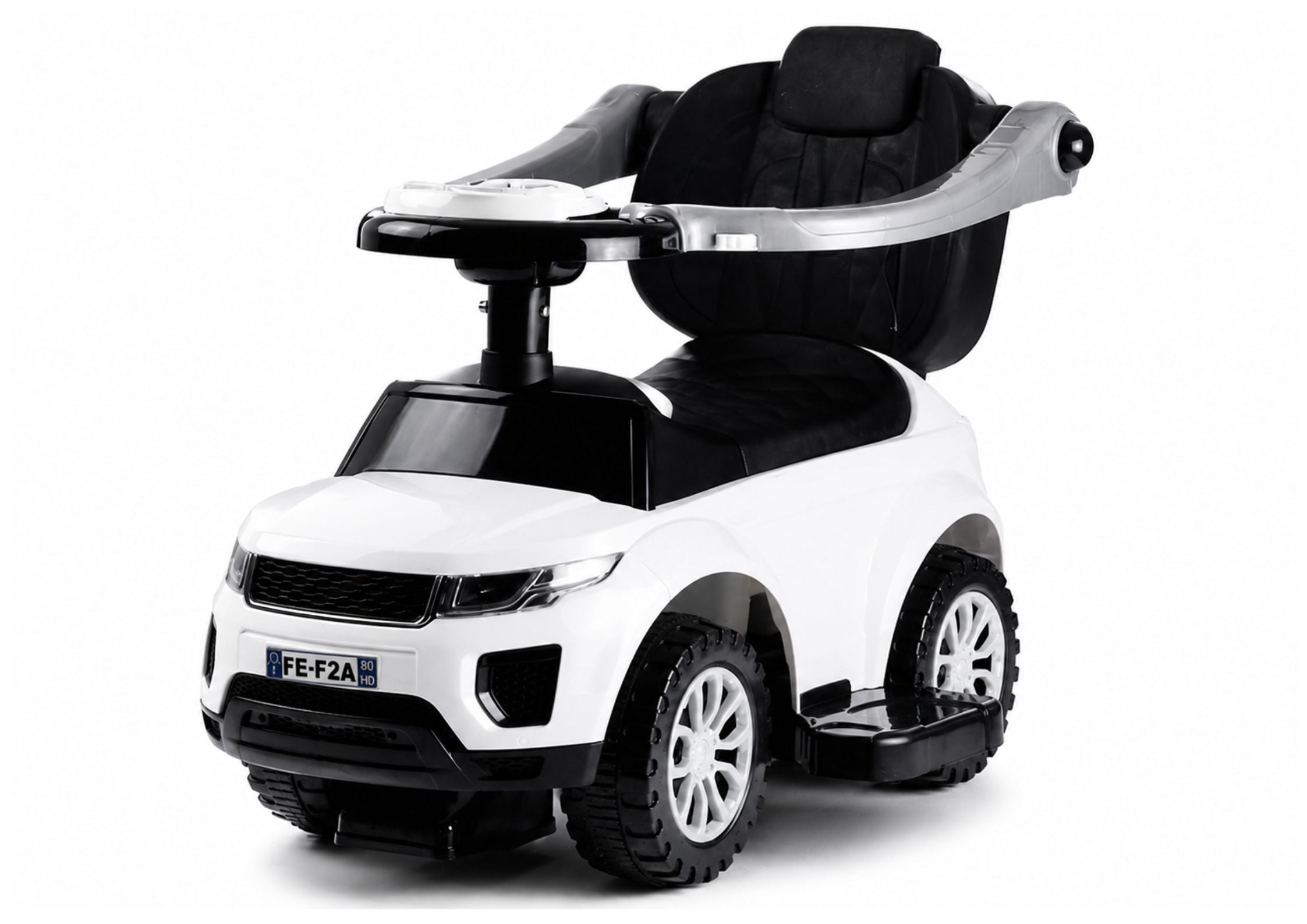 614w Toddlers Ride On Push Along With Parent Handle - White