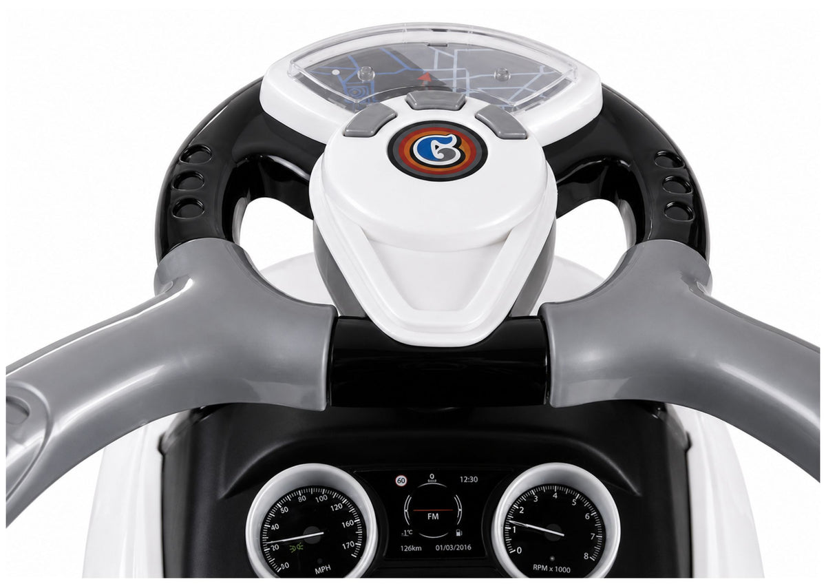 614w Toddlers Ride On Push Along With Parent Handle - White