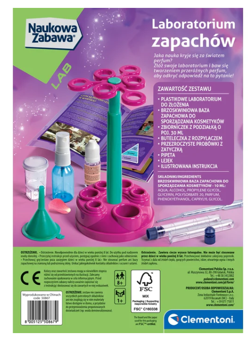 Лабораторен комплект Scientific Fun Fragrance: Парфюми на полски език Clementoni 50867