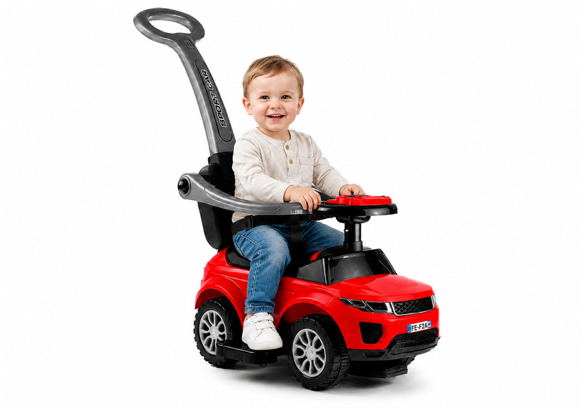 614w Toddlers Ride On Push Along With Parent Handle - Red