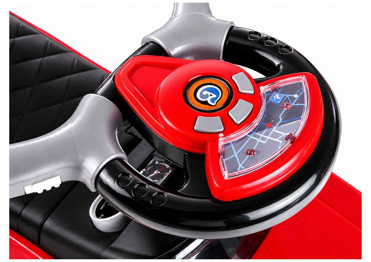 614w Toddlers Ride On Push Along With Parent Handle - Red
