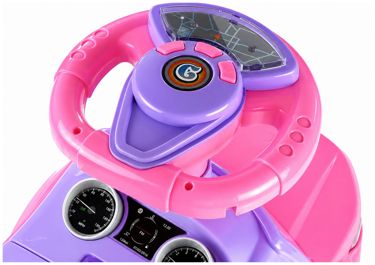 614w Toddlers Ride On Push Along With Parent Handle - Pink