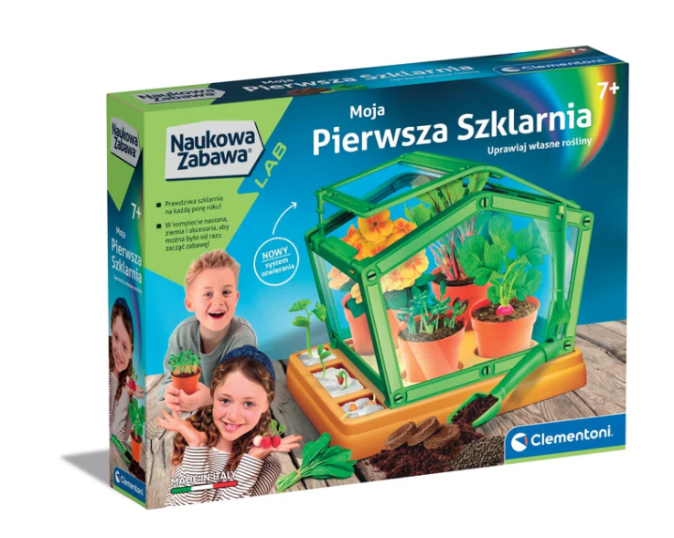 Ciencia y juego Mi primer laboratorio de invernadero Botánica y plantas Idioma polaco Clementoni 50861