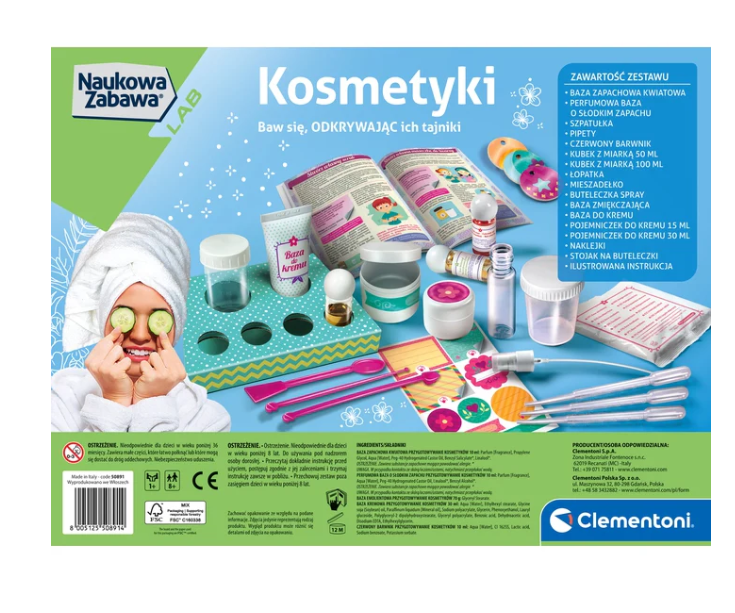 Scientific Fun Cosmetics Laboratory: Creams & Bath Salts Polish Language Clementoni 50891