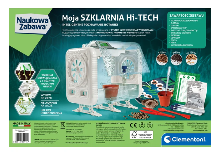 Scientific Fun Hi-tech Greenhouse Lab: Botanical Experiments Polish Language Clementoni 50915