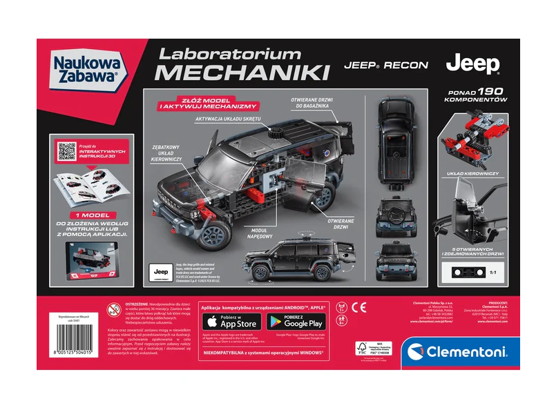Science & Play Mechanics Laboratory Jeep Recon Polish Version Clementoni 50401