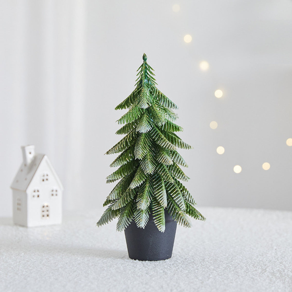 Artificial Decorative Christmas Tree In A Pot Silver Finish 32 X 12 Cm