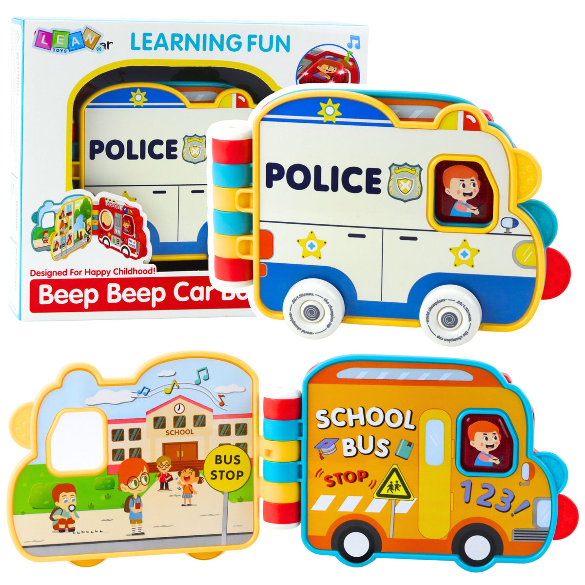 Interactive Educational Book Vehicles Lights Sounds Moving Elements