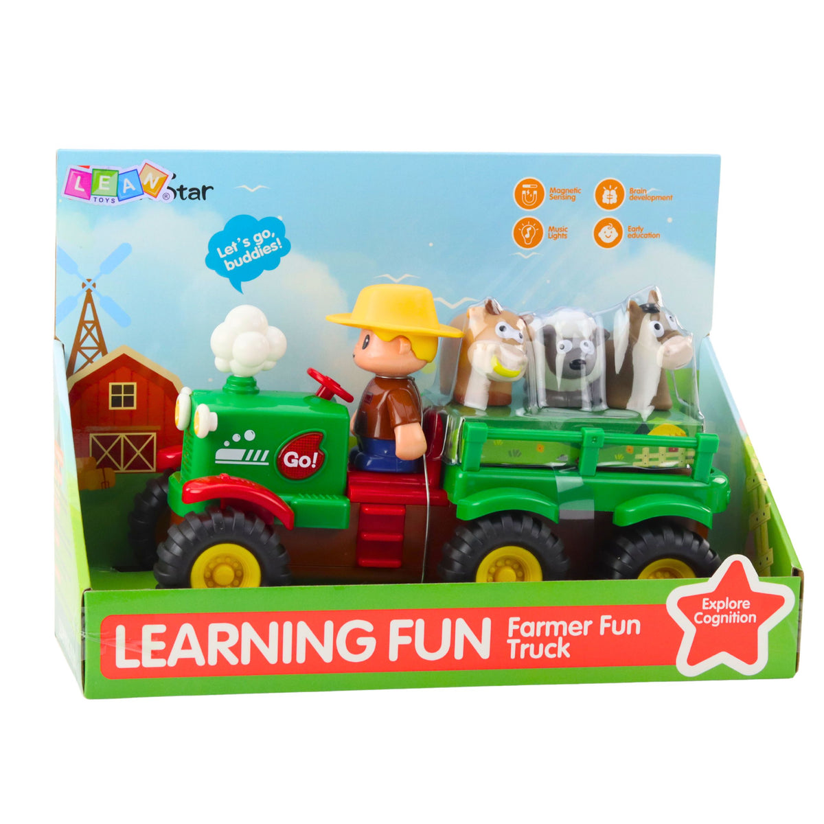 Educational Interactive Tractor For Toddlers Animals Lights Sounds