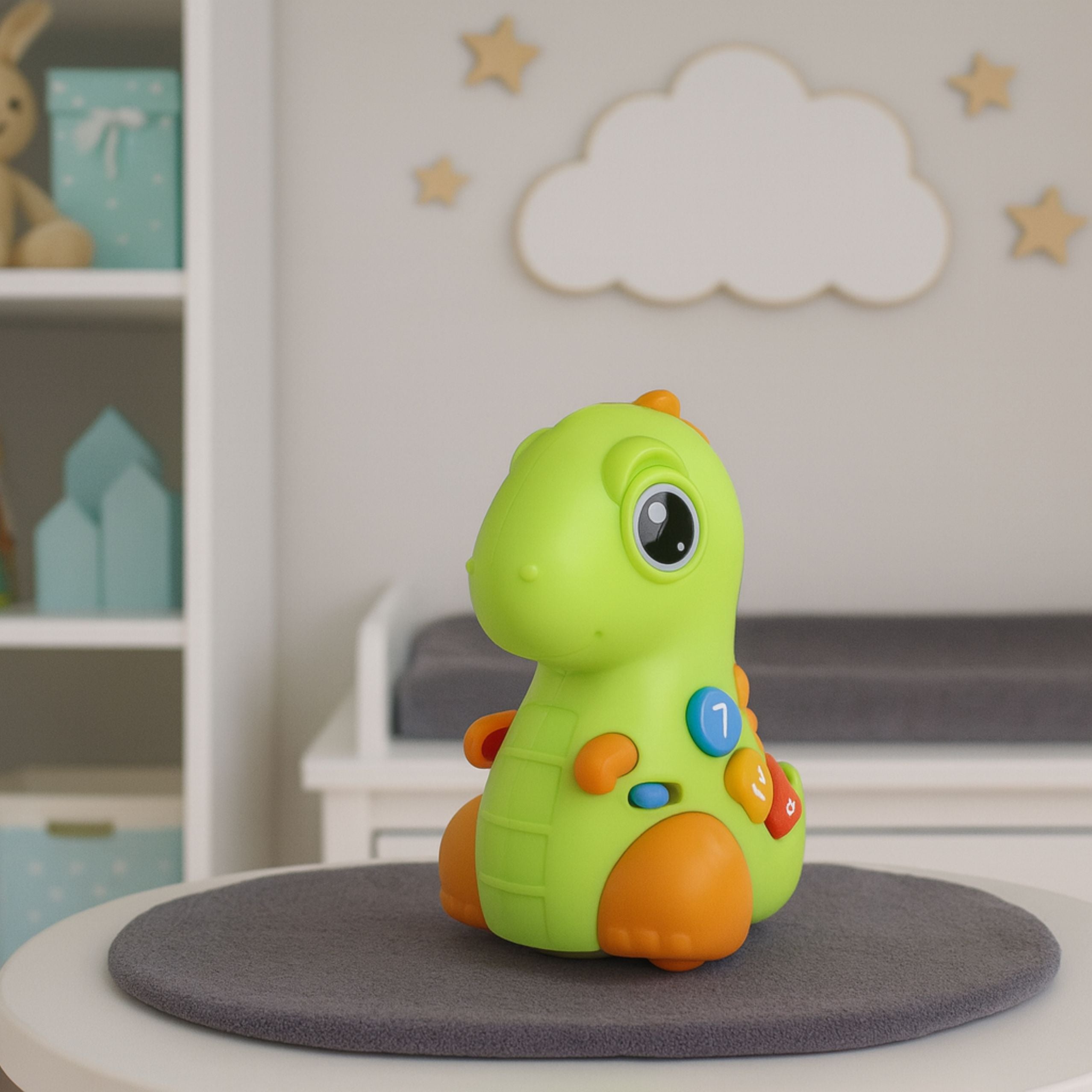 Interactive Toy For Toddlers Dinosaur On Wheels Lights And Sounds