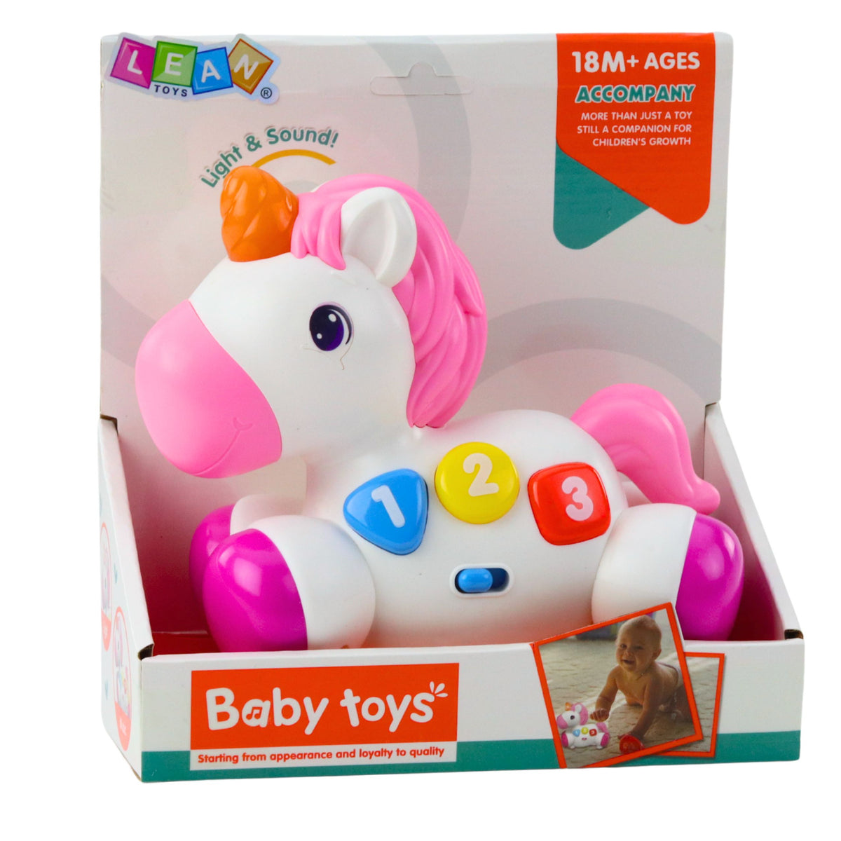 Interactive Toy For Toddlers Unicorn On Wheels Lights And Sounds