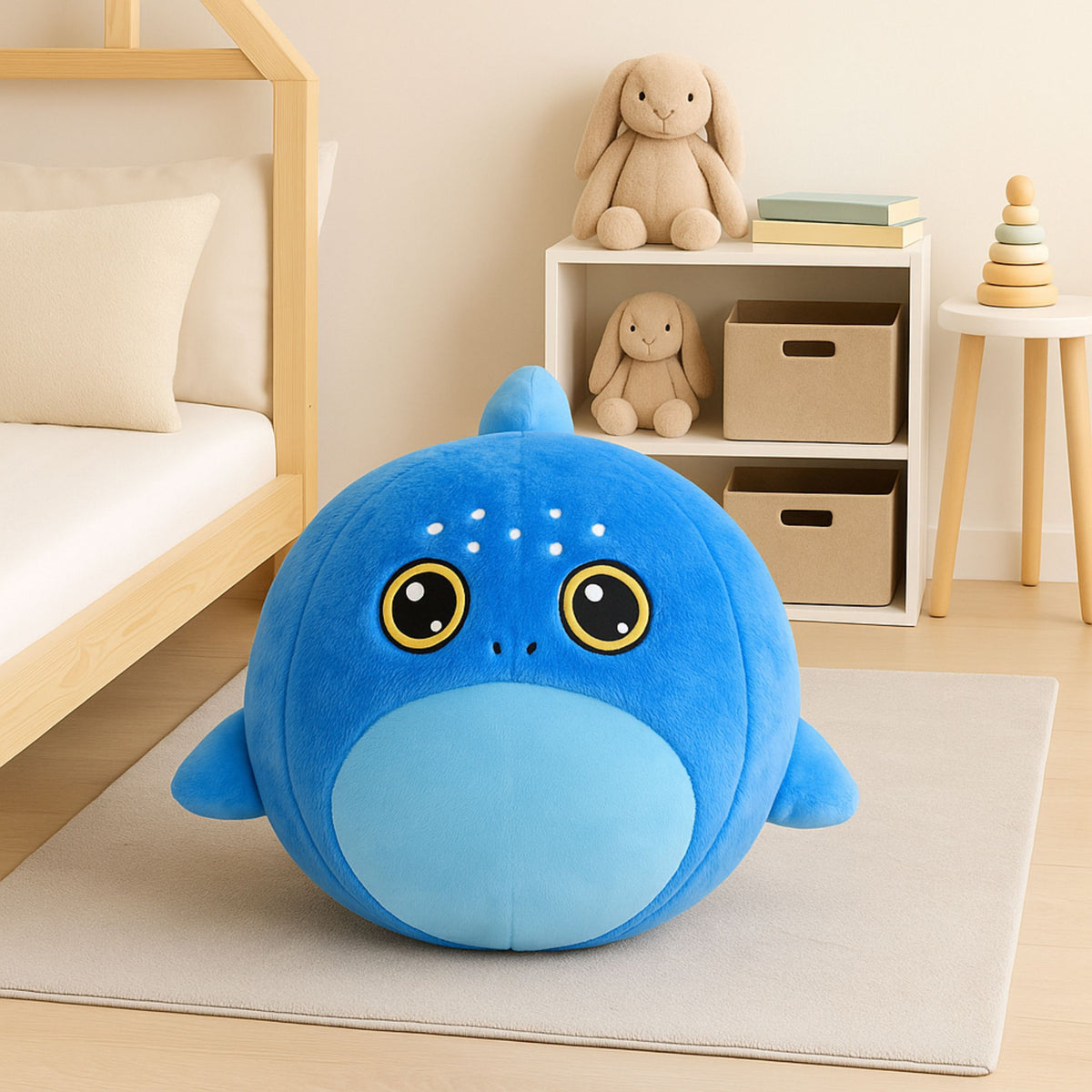 Growing Plush Blue Shark Jumping Ball Pump 50 Cm