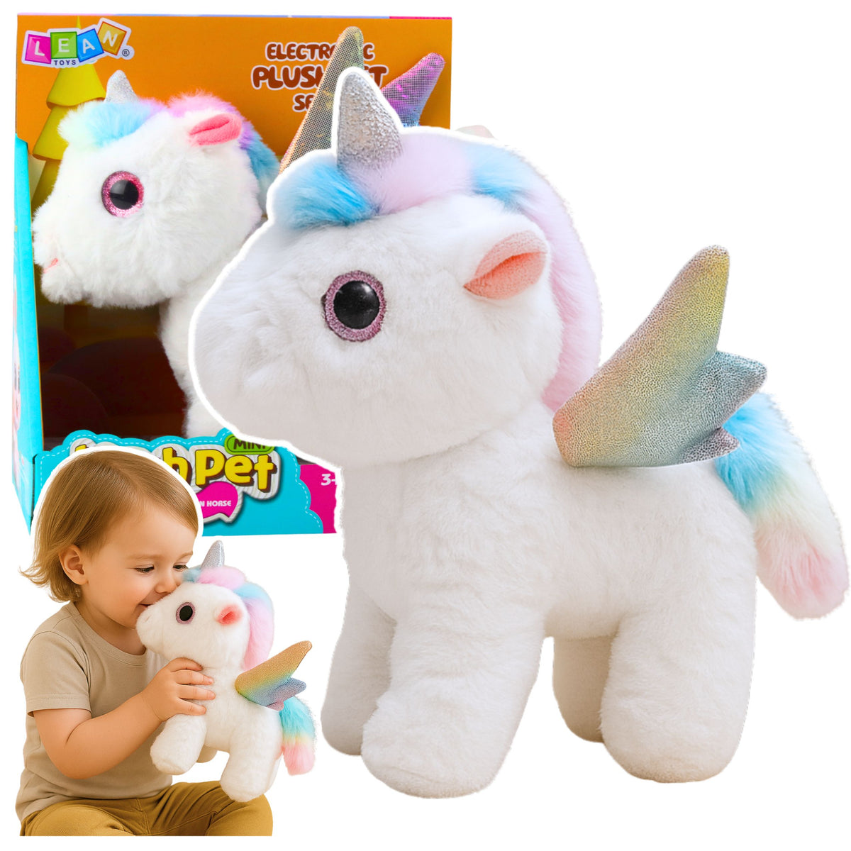 Unicorn Plush Interactive Moves Sounds White 21 Cm