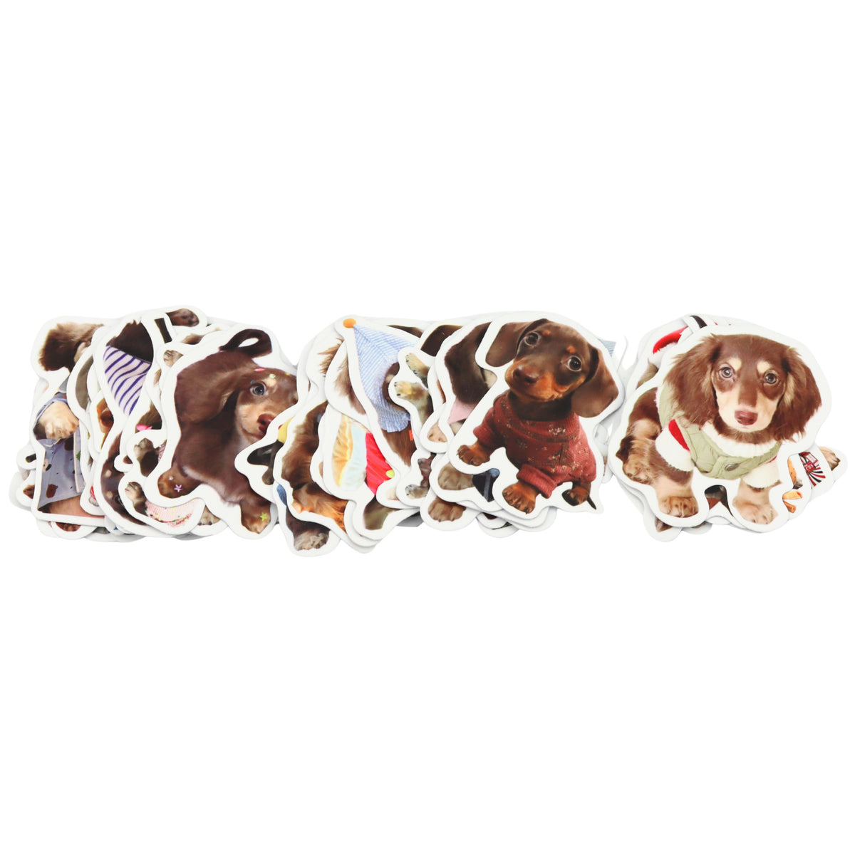Set Of Paper Stickers With Spaniel Dogs For Decorating 50 Pcs.