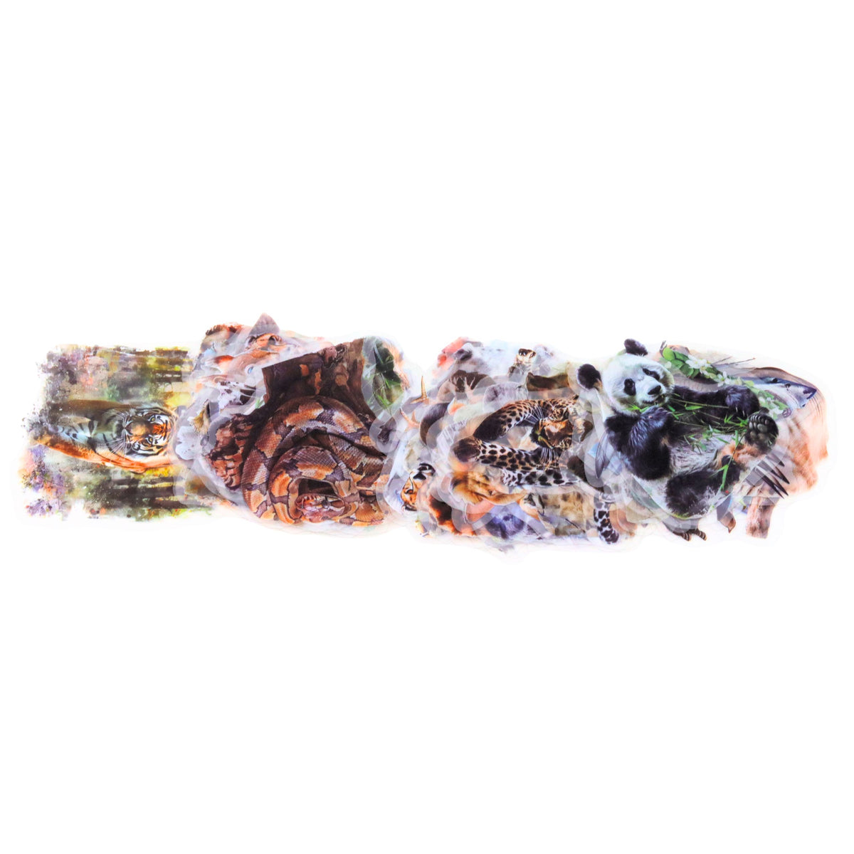 Set Of Slippery Transparent Wild Animal Stickers 50 Pcs.