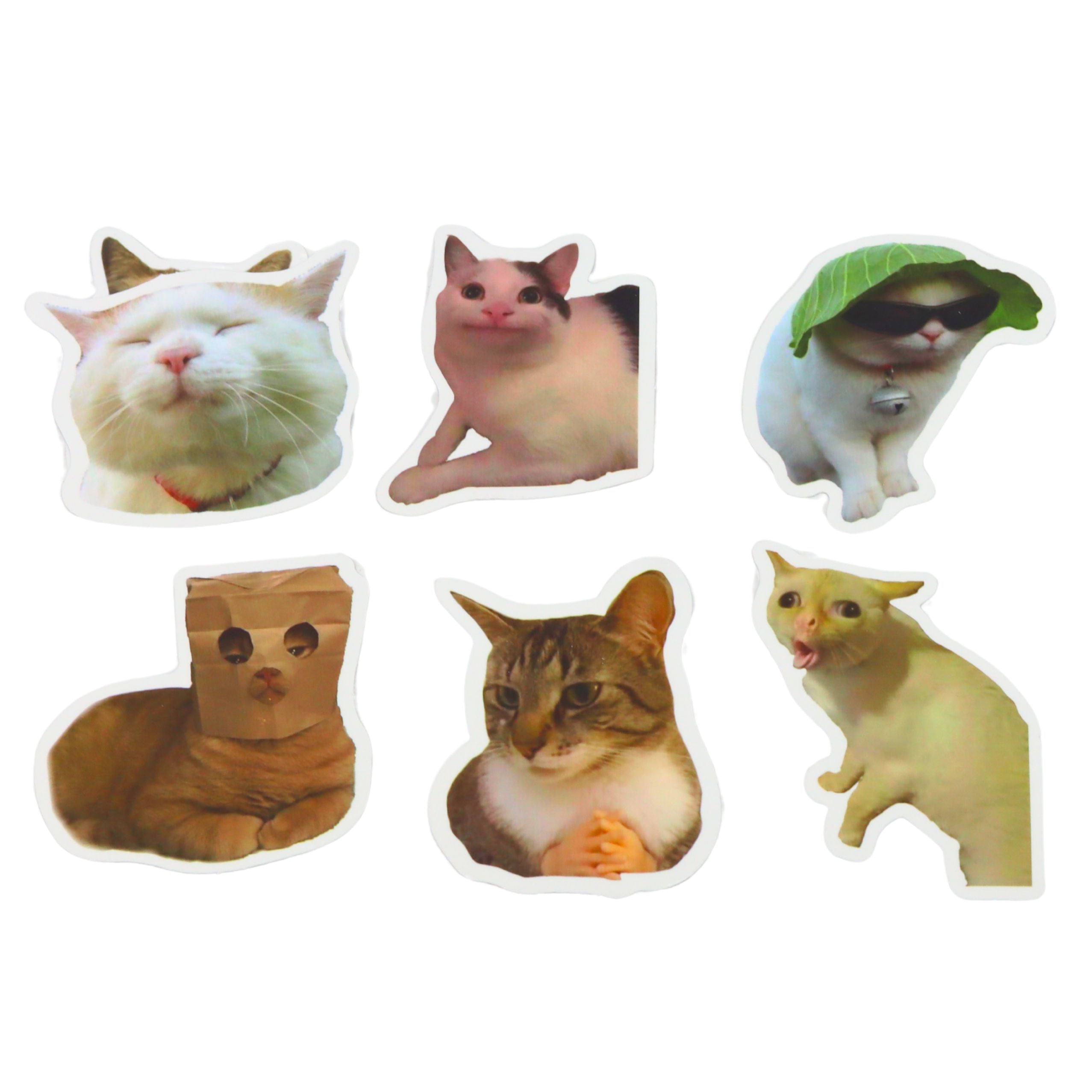 Set Of Cats Stickers Memes Decorative Various Motifs 50 Pcs. 7-8 Cm