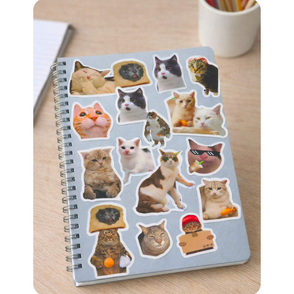 Set Of Cats Stickers Memes Decorative Various Motifs 50 Pcs. 7-8 Cm
