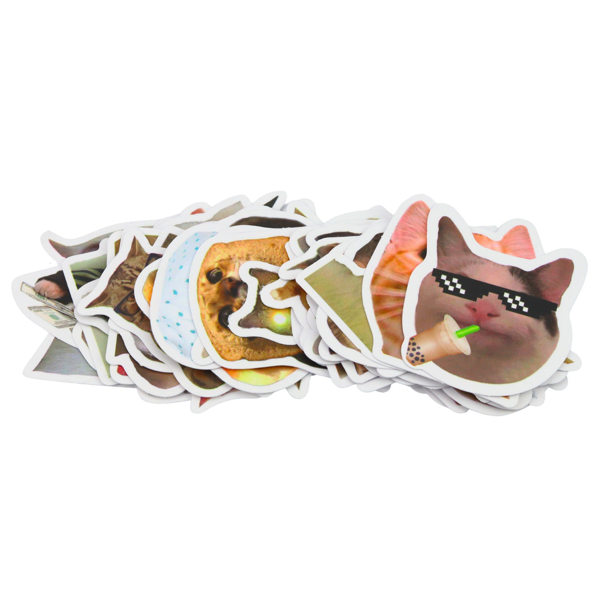 Set Of Cats Stickers Memes Decorative Various Motifs 50 Pcs. 7-8 Cm