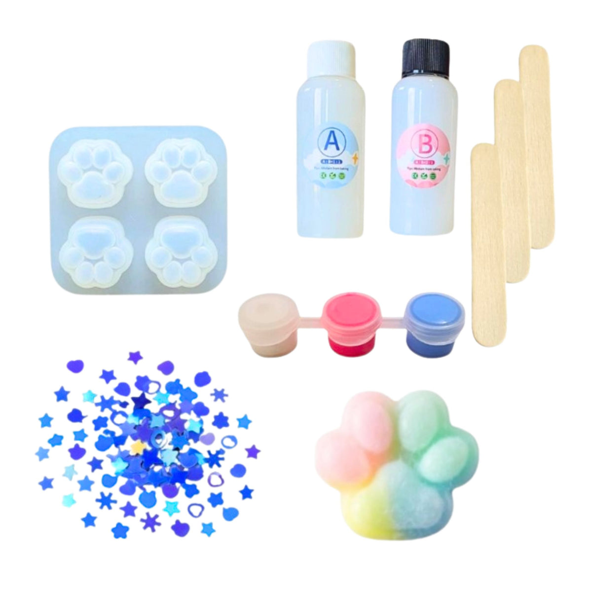Diy Creative Kit For Creating Squishies Squishies Cat Paw 44 Pcs.