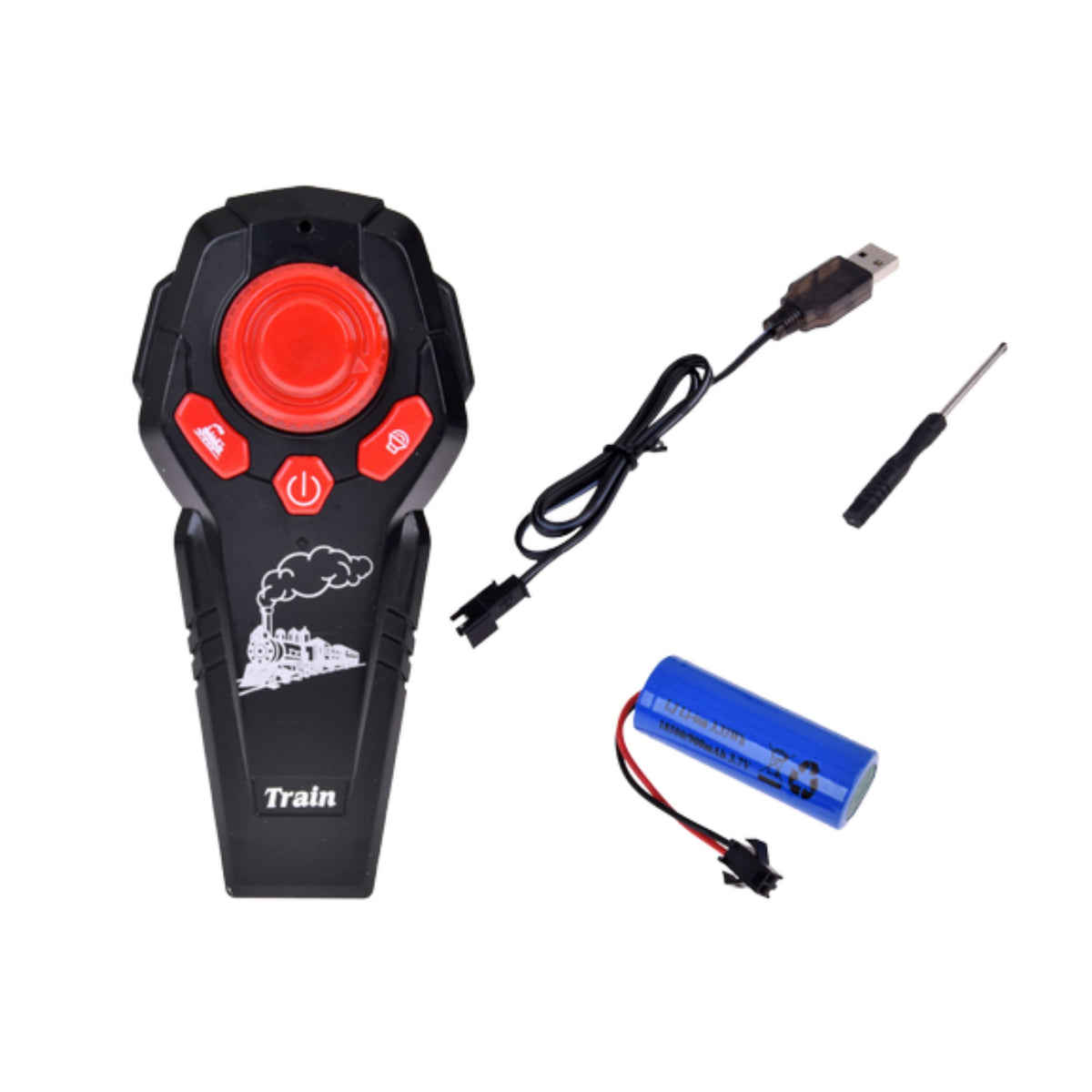 Fjärrstyrt Tåglok Rc Ljus Ljud Rök 22 St.