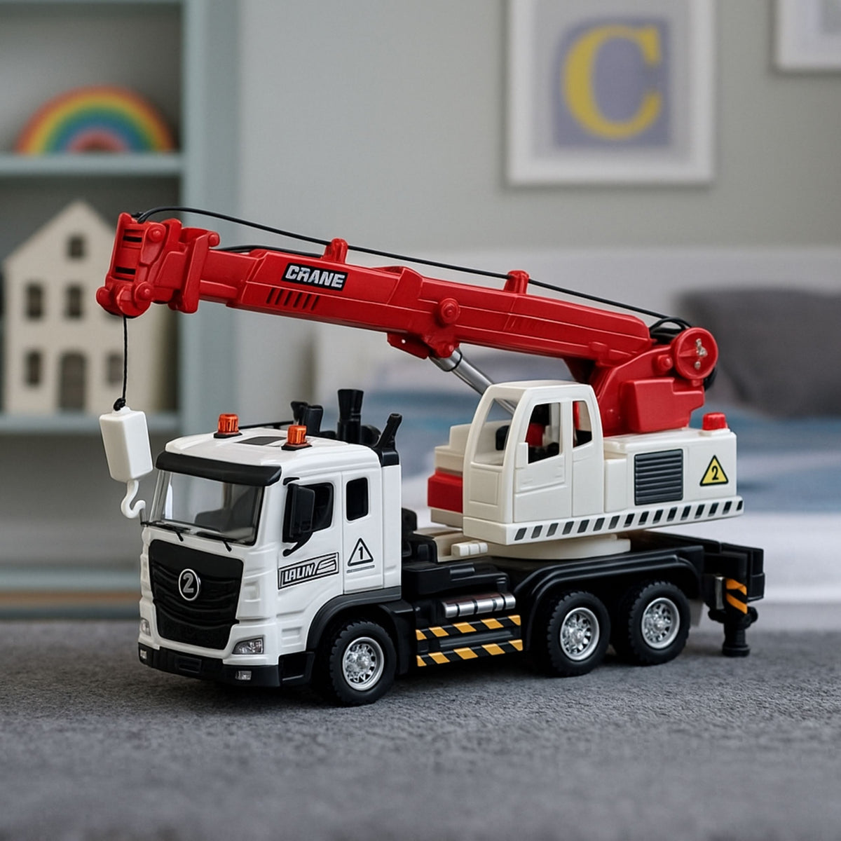 Lkw Mit Kran Metallkabine Verstellbarem Ausleger Licht- Und Soundanlage