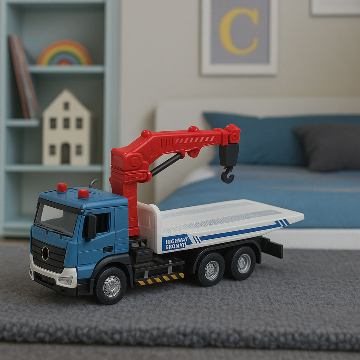 Tow Truck With Tow Truck Metal Cabin Lights Sounds