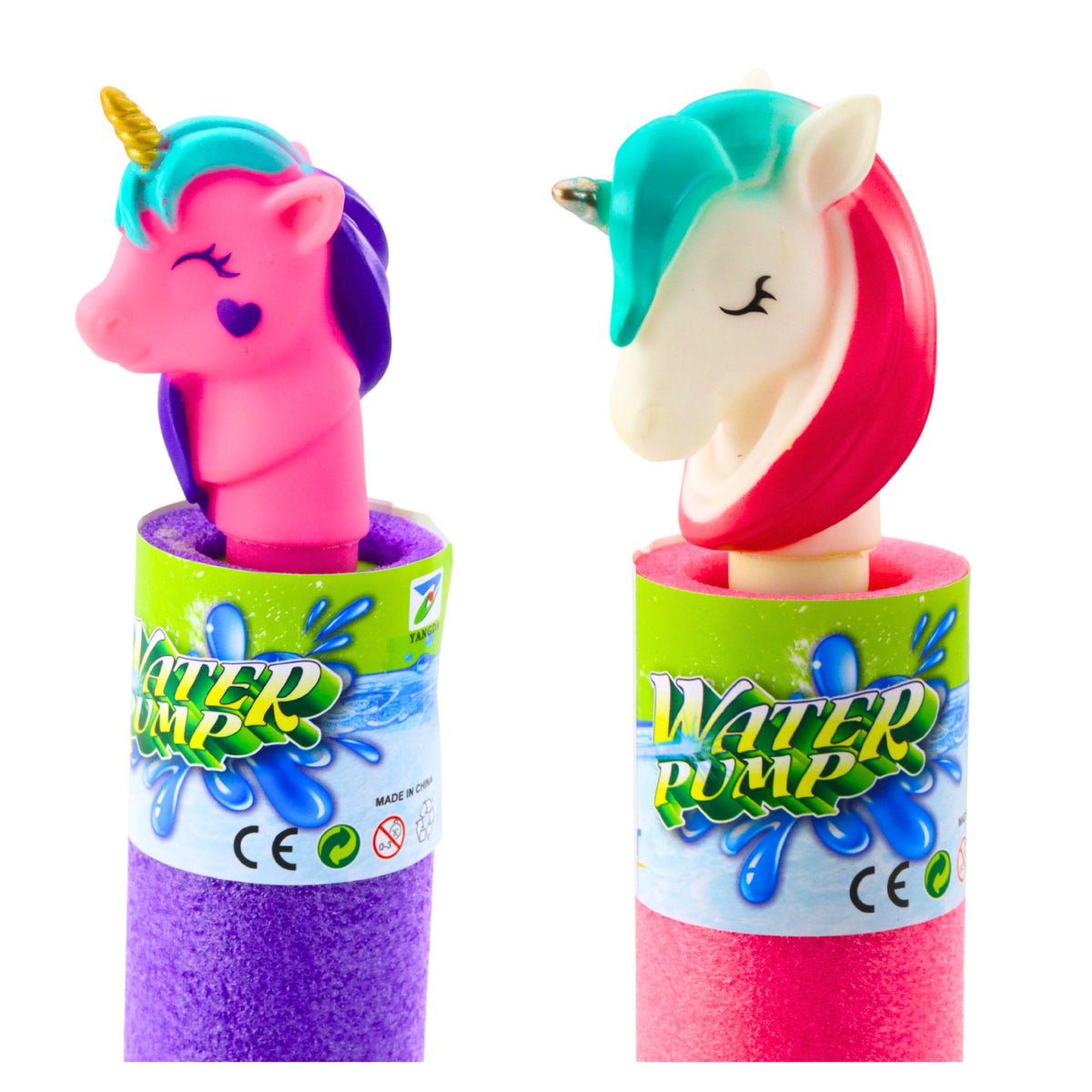 Foam Weapon Pump Water Stick Unicorn Pink Purple 35 Cm