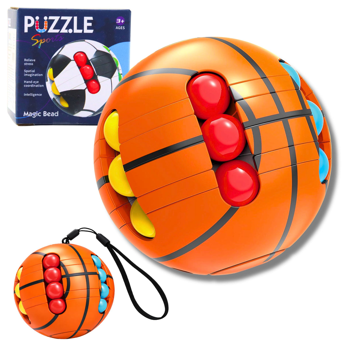 Ball Puzzle Arcade Logic Senzorial Pentru Copii Portocaliu