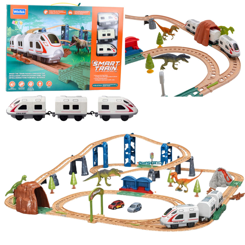 Elektriska interaktiva tågbilar Tunnel Vulkan Dinosaurier 95 Cm