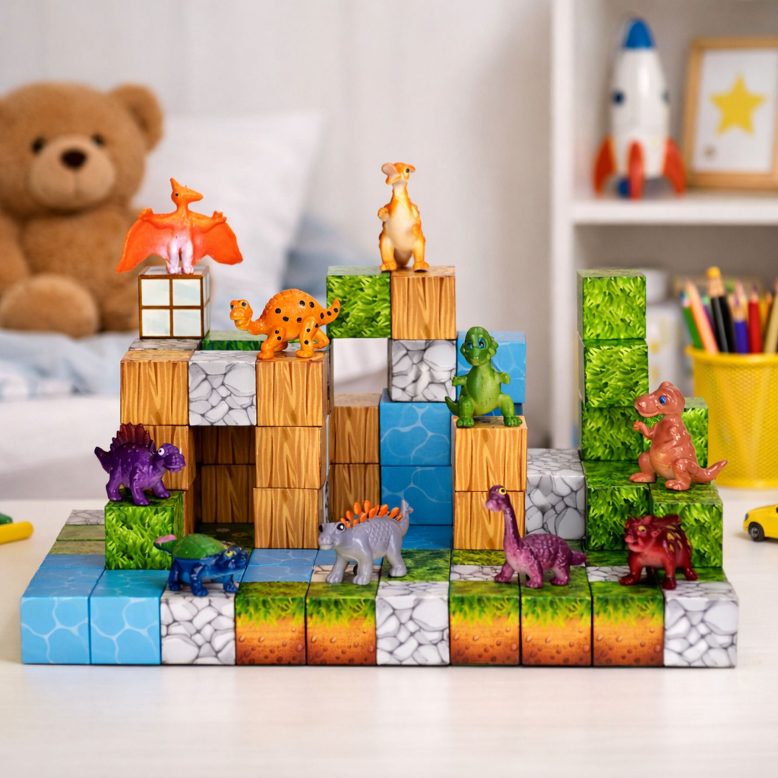 Magnetic Construction Blocks Cubes Square World 3d 114 Pcs.