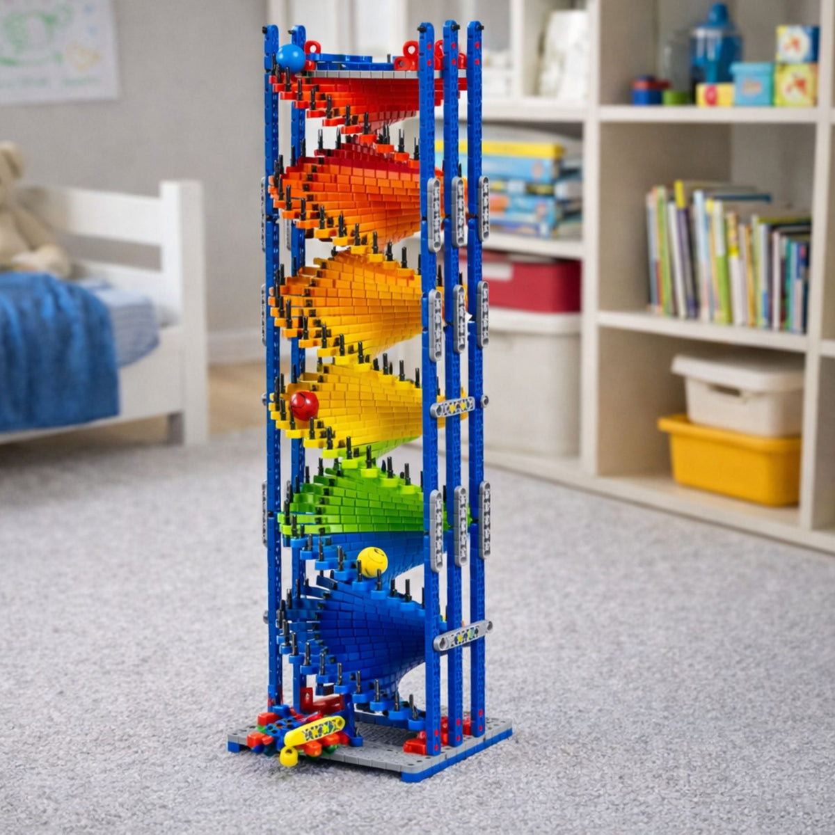 Educational Construction Blocks Slide Track For Balls Colorful 550 Pcs.