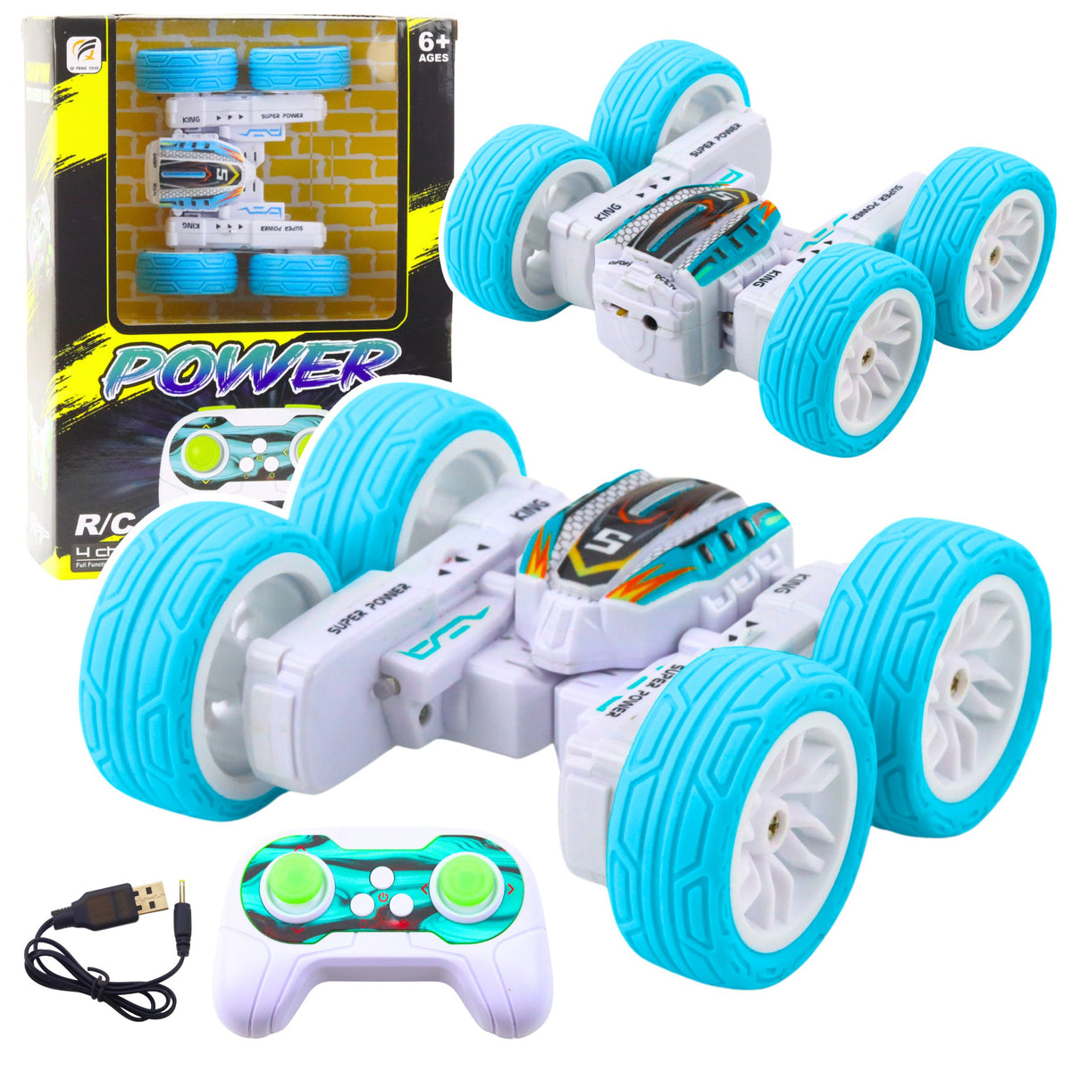 Remote Controlled Acrobatic Off-road Car 360° Blue 1:32
