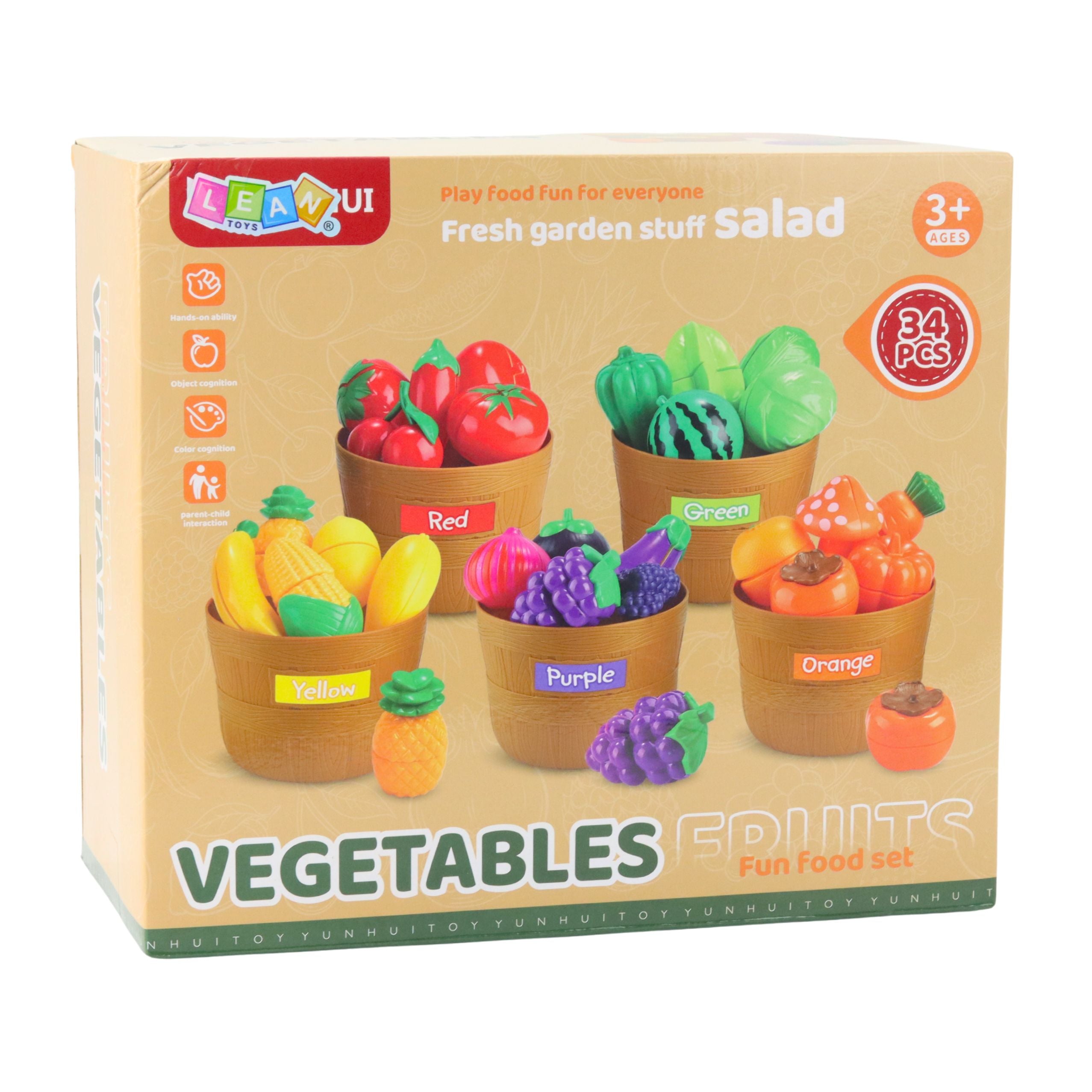 Fruit And Vegetable Sorting Educational Set For Cutting 34 Pcs.