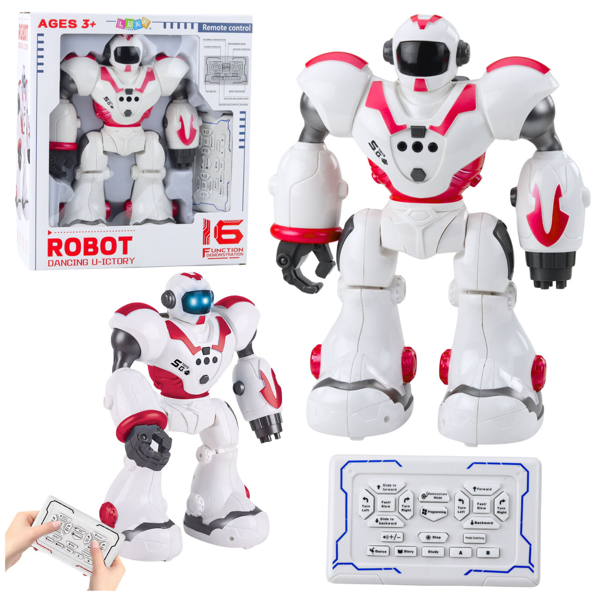 Interaktivní dálkově ovládaný RC robot 16 funkcí Světla Zní růžově
