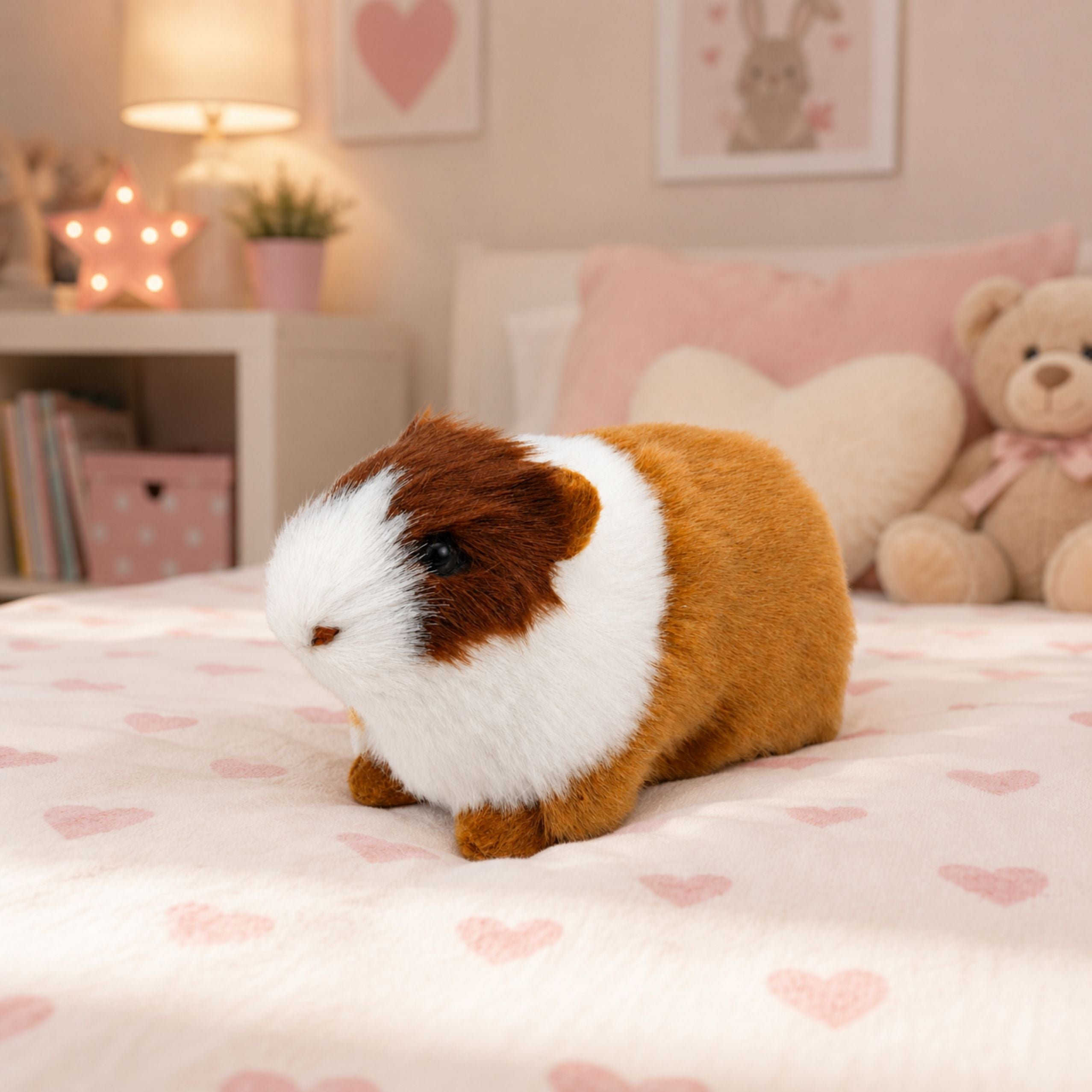 Guinea Pig Realistic Soft Fur Animal Brown 12 Cm