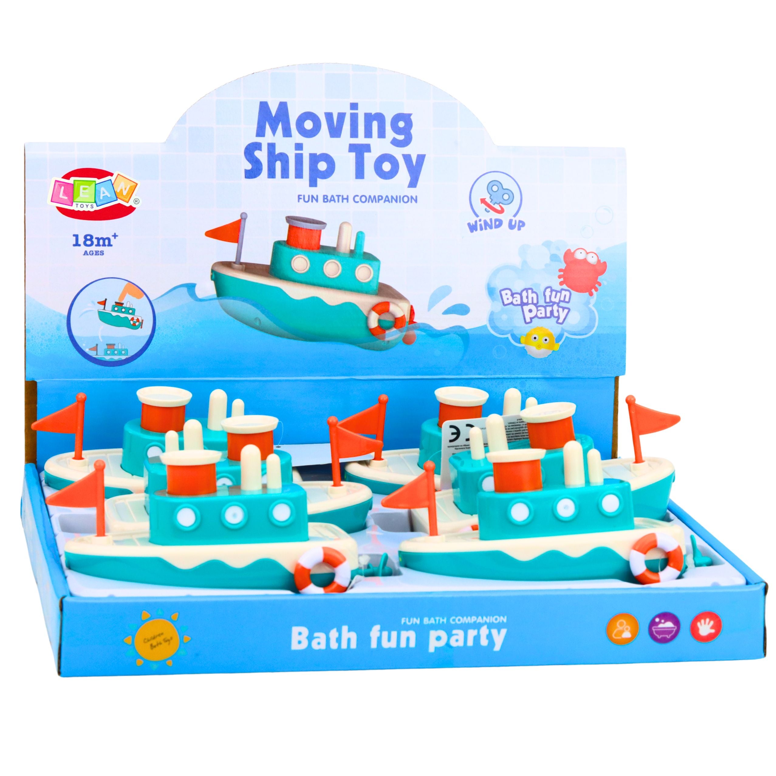 Wind-up Bath Toy - Blue Water Squirting Ship