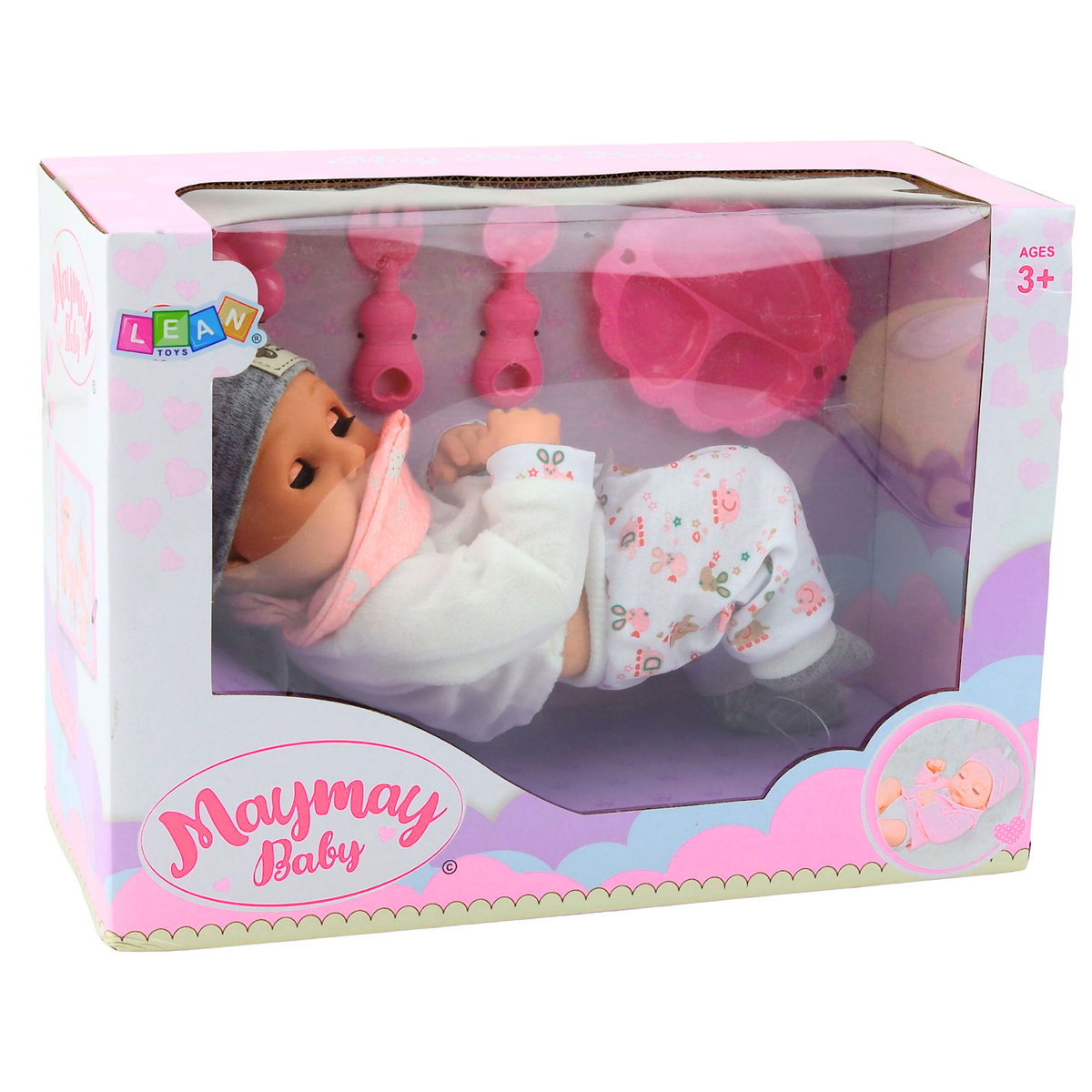 Baby Doll With Feeding Accessories Bib Hat 28 Cm