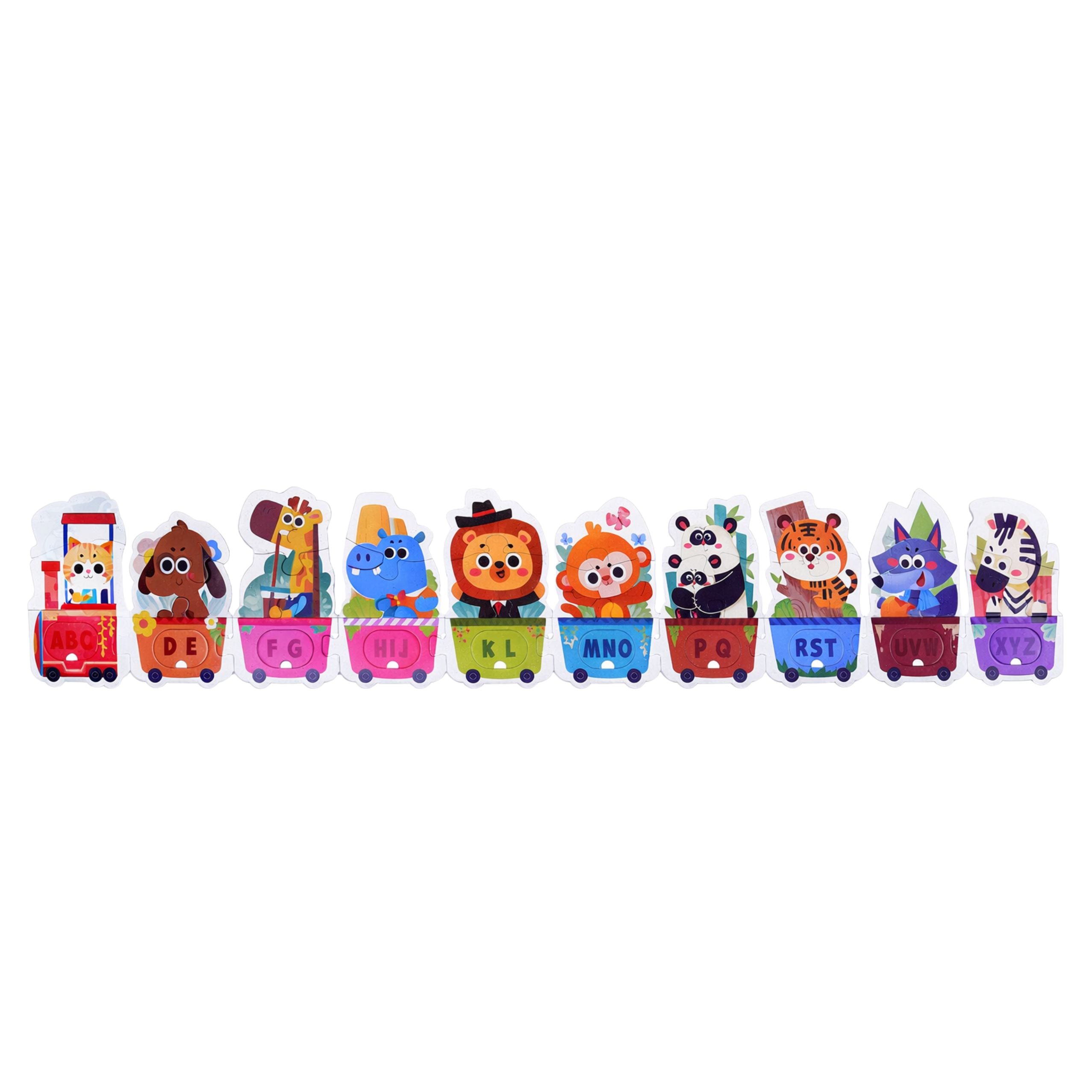 Educational Puzzle For Toddlers Alphabet Train With Animals 40 Pcs.