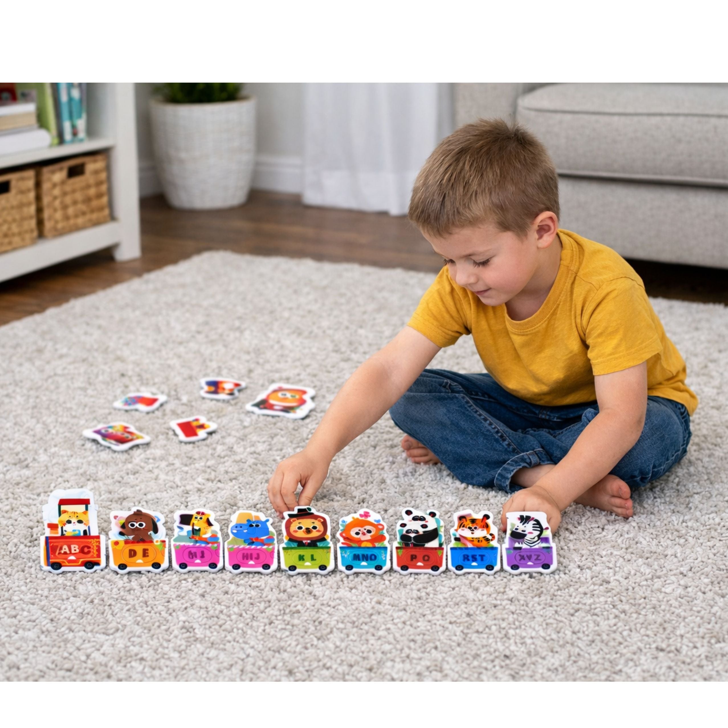 Educational Puzzle For Toddlers Alphabet Train With Animals 40 Pcs.