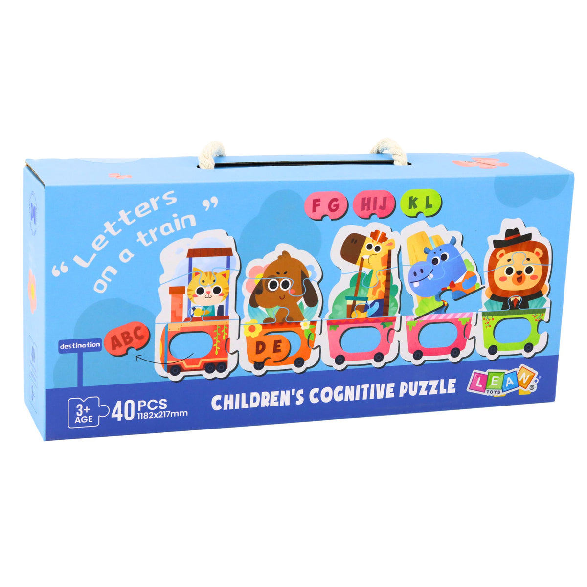Lernpuzzle für Kleinkinder, Alphabet-Zug mit Tieren, 40 Teile.